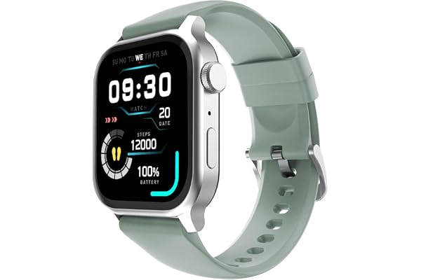 Fire-Boltt Rise Smart Watch, 1.85" HD Display, Metal Body with Bluetooth Calling, Rotating Crown, AI Voice Assistant, 120 Sports Modes, Neon UI, SpO2 & Heart Rate Monitoring (Ice Grey)