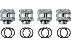 BXQINLENX Silver Chrome G 1/4" to ID 10 mm, OD 14 mm PETG Triple Seal Fitting for Computer Water Cooling System Through Joint Straight Joint (4 PCS)