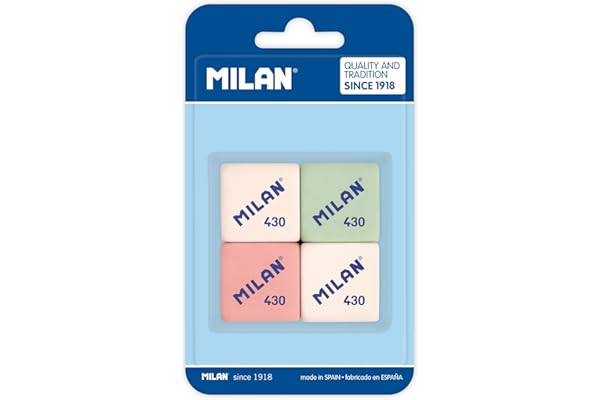 Goma de borrar milan 430 blister , 4 Unidades ( Paquete de 1)