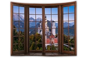 WANLIAN GTCH (16) - Arazzo da parete con paesaggio, motivo foresta, per casa, ufficio, dormitorio, decorazione per interni ed esterni, 150 x 150 cm