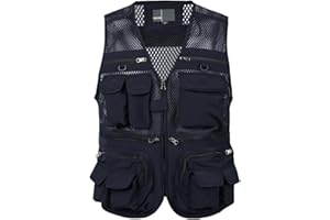 HZQIFEI Uomo Gilet da Pesca Multitasche Giubbino da Lavoro Smanicato Traspirante Outdoor Vest JRC Safari Giacche Gilet MJ08