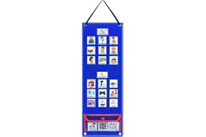Tagtight kalender barn, rutinplanerare, barn, autism, barn, kalender, visuellt schema med 70 kort, filtplattor, visuell tidsp