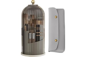 Gachiwar Organizador De Maquillaje, Giratorio De 360 Grados Organizador Brochas Maquillaje, A Prueba De Polvo, Organizador De Brochas Con Tapa Para Tocador