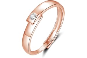 Bewenda Silber Paar Ringe, 925 Sterling Silber Partner Ringe für Damen & Herren, Verstellbar Partnerringe Verlobungsring Hochzeitsring, Einfach Offen Eheringe Band Ring mit Weiß Zirkonia Geschenkbox