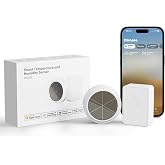 Meross WLAN higrometre i&ccedil; termometre, akıllı sıcaklık ve nem &ouml;l&ccedil;er, g&uuml;neş enerjisi beslemeli, uygulama bildirimi, Apple HomeK