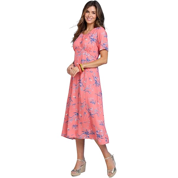 chums ladies dresses Chums Ladies 46 inch Length Spot Print Dress Cornflower Blue 12 :  Amazon.co.uk: Fashion
