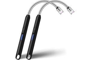 LCFUN Stocking Stuffers for Women: 2 Pack Electric Candle Lighter Rechargeable USB, Electronic BBQ Lighter, Long Reach Arc Plasma Lighters Windproof and Flameless for Scented Candles, Bbq Stove, Camping