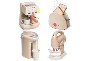 MAYCOLY Juguetes de Cocina para niños, Accesorios Cocina Juguete con Cafetera, Licuadora, Batidora, Tostadora, Juego de Roles de Cocina, Comida Juguete Regalo para Niños Niñas 3+ Años