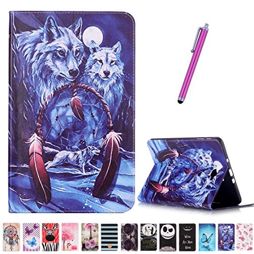 Romtronic Cute Colorful Flip Tasche PU Leder Abdeckung Stand Schutzhülle für Samsung Galaxy Tab A6 10.1 Pouces SM-T580 / SM-T585 + 1 x Schwarz Stylus (Design 12)