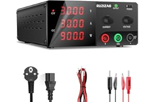 RUZIZAO Alimentation Laboratoire 30V 30A 900W Haute Puissance Alimentation Stabilisée Réglable avec OUTPUT et Encodeur, Bloc d'alimentation de Laboratoire Sortie Stable avec Affichage LED à 4 Chiffres