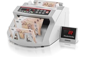 VEVOR Contador de Billetes Profesional, con Pantalla LED, 1000 Piezas por Minuto Máquina para Contar Billetes 26 x 23,5 x 17 cm, para Contar y Detectar Billetes, para Tiendas, Bancos y Restaurantes