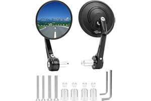 SUPAREE Specchietti Moto Manubrio Specchi Bar End Moto Omologati Specchietti moto Omologati Rotondi per Scooter Cruiser