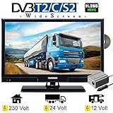lkw tv Anschlüsse: 2 x Antenne (SAT u. DVB-T/Kabel) * 1 x USB * 2 x HDMI * 1 x AV Eingang Cinch Video und Stereo Audio * 1 x VGA PC Anschluss D-Sub * 1 x SCART * 1 x Digitaler Tonausgang (koaxial) * 1 x Kopfhörer (3.5 mm Klinke) * 1 x Audio Out (über Scart) --Stromversorgung: 230 Volt / 24Volt /12 Volt. Maße und Gewicht: BxHxT (mit Fuß): 470 x 335 x 130 mm BxHxT (ohne Fuß): 470 x 295 x 50 mm Gewicht incl. Fuß: 3,0 kg