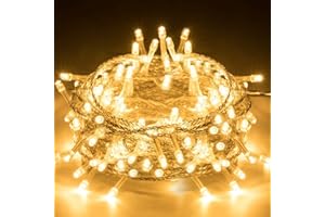 Elegear 10M Luces Navidad Exterior con Enchufe, Luz de Hadas, Impermeable Guirnalda Luminosas Decoracion con 8 Modos para Nata Jardín Boda Fiesta Casa Árbol y Interior, 100 LED, Blanco Cálido