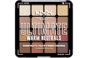 NYX Professional Makeup Palette Ombretti Ad Alta Pigmentazione, Texture Setosa, Finish Matte, Brillante e Metallizzato, 16 Colori, Formula Vegana*, Ultimate Shadow, Warm Neutrals