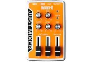 MAKER HART JUST MIXER Table de Mixage Audio - Alimentation Pile/Port USB Table de Mixage Audio Portable de Poche avec 3 Canaux Stéréo (3,5mm) Avec Interrupteur On/Off (Orange)
