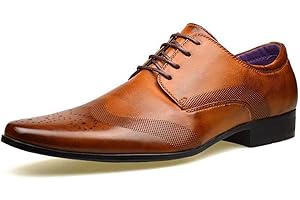 S & B Footwear Mens Leather Lined Smart Wedding Lace Up Brogues Formal Dress Oxford Shoes Size 6-12