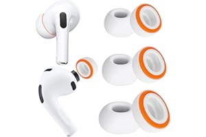 KASOTT 2025 Upgraded Memory Foam&Silicone Hybrid Ear Tips for AirPods Pro 3, Ultimate Comfort, Anti-Slip Eartips, Superior Noise Isolation (Orange, Assorted S/M/L)