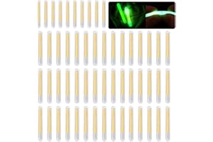 KSURTW 50 Stück Angel Knicklichter zum Nacht Angeln zu je 2 Stück verpackt mit durchsichtiger Aufsteckhülse als Bissanzeiger auf Schwimmer oder Pose in verschiedenen Mengen und Größen