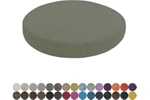 Lsjoaw Cojin Redondo Silla 30 X 30 X 3CM(1 Pieces) Cojin Taburete Redondo Cojín de Asiento para Silla Almohadillas Redondas para Comedor Interiores y Exteriores Cocina oficinas jardín,Gris