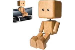 Pipihome Schüttelmann Aus Holz, Wackelfigur Auto, Handgefertigter Wackelnder Holzmann mit Wackeligen Beinen, Lustige Auto Deko Innenraum Geschenke für Frauen Männer, Schreibtisch Deko