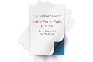 EASYDRUCK24DE Smagtron pantalla Lámina de hierro autoadhesiva con revestimiento blanco, 3stk. Homedeco-24 – Din A4, revestimiento antiadherente lado blanco, Flexible Para Imanes. neodimio