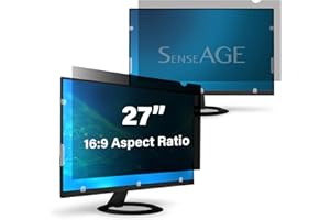 SenseAGE 27 Zoll Monitor Blickschutzfilter 16:9, Abnehmbare Sichtschutzfolie für 27" Bildschirm Computer, Anti Blaulicht & Blendschutz, Anti-Spy Privacy Screen Filter - 59.8 x 33.7 cm