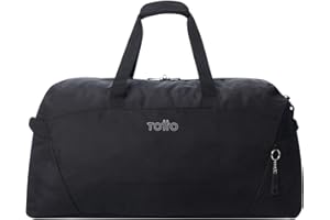 TOTTO - Bolsa de Deporte, Modelo Active Pro L, Medidas 75 x 35 x 26 cm, Capacidad 55 L, Asa de Mano, Correa Ajustable Hombro, Argollas para Candado en Cremallera Principal, Color Negro