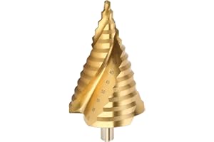 LESOLEIL HSS Ranuras en espiral Taladro escalonado Taladro de cono de cobalto - Eje triangular de 6-65mm para la herramienta de perforación Taladro de corte de metal