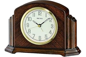 Seiko zegar stołowy brązowy drewno QXE043B, brązowy, Klasyczny