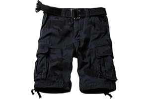 VATINNT Men's Cargo Shorts, Camo Shorts, Multi Pocket Casual Shorts, Loose Fit Outdoor Work Shorts with No Belt