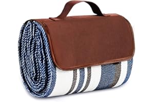 Hoqque Couverture Pique Nique Camping Impermeable Tapis de Plage Nappe Randonnée Accessoires Bivouac Vacances Accessoire Trekking Picnic Blanket Beach Imperméable Anti Sable Pliable Grande XXL