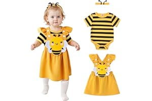 Asmea Ropa Bebe Recien Nacido Niña Conjunto Bebe Recien Nacido Manga Corta Body con Volantes + Falda con Tirantes Regalo Bebe Recien Nacido Niña Ropa Bebe Niña 0-18 Meses