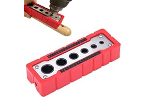 SHOWANER Drill Guide Drill Hole Locator, 2/4/6/8/10/12mm Drill Block Accessories, High Precision Portable Drilling Guide Woodworking Locator for Precise & Straight Drilling in DIY Carpentry Projects