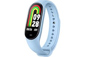 ELLENNE OROLOGIO BAND SMART M8 8 FREQUENZA CARDIACA OSSIGENAZIONE STRESS IMPERMEABILE IP67 SONNO RICARICA MAGNETICA (Azzurro)