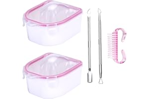 AMOYUN Tazón de Manicura, 2 unids Tazón de Remojo de Manos Tazones de Remojo de Uñas Cuenco de Manicura Cuenco para Remojo de Uñas con Pelador Cutículas para Tratamientos