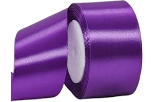YAYAFUNFUN Cinta de Satén Ancho 50mm,Cinta Regalo Morado,22m Seda Raso-Inta de Lazo,Cinta de Tela para Envolver regalos,Manualidades,Ramo de Novia,Globos,Cinta de Raso para Decoración de Recuerdos de Boda