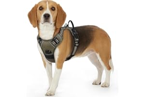 Eagloo Dog Harness Small, No Pull Pet Harness Adjustable, Front Clip Vest Harness, Soft Padded Dog Vest, Reflective No-Choke Breathable with Easy Control Handle, Brown, S