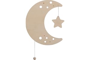 BO BABY'S ONLY Baby's Only - Applique murale lune Wonder - Marron - 30x25 cm
