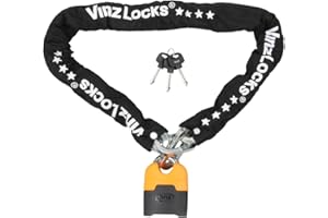 ‎VINZ VINZ Makalu Kettenschloss ø11mm | ART 4 Zertifikat | Motorrad Schloss Moped Schloss Roller & E-scooter | Motorradschloss Kette & Panzerschloss | 120-300 cm (200 cm)