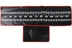 EPHEYFIF Fishing Unhooking Mat Padded Landing Mat with Measuring Tape Foldable Roll Up Fish Care Mat Protective Ground Sheet for Carp Pike Bass Fishing Waterproof Easy Clean Quick Dry Black Red 140x35cm