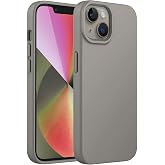 Merwish Apple iPhone 13 and 14 Compatible Custom Silky Touch Feeling Soft Velvet Launch Silicone Case Cover (Stone)