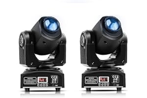YESPICK 2PCS Mini 30W Lyre LED Moving Heads Tête Mobile, RGBW LED Lumière de Scène DMX512 9/11CH Contrôle Sonore pour Disco DJ Party Clubs