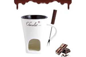 Eterspr Chokladfondue mugg keramik, chokladfondue mugg med gafflar för godis, mellanmål karamellfest