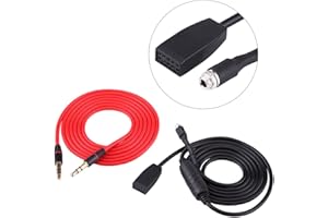 Qiilu Car Audio Aux 3.5mm Auxiliaire en Entrée Interface Adaptateur MP3 Musique Câble pour E46 1998-2006