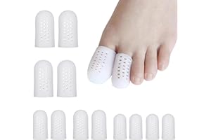 SSHUIKKAI 12 Stück Zehenkappen, Zehenschutz Silikon, Zehenschutz Großer Zeh, Gel Zehenkappen, Atmungsaktive Zehenschutz Zehenkappen, für Blasen, Hühneraugen, Zehennägel Verlust, Reibung Schmerzlinderung