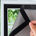 HomeConcept Pre Stitched Fiberglass Mosquito Mesh Insect Net for Window with Self-Adhesive Hook Tape (50cm x 130cm / 20x51 Inches, Grey)