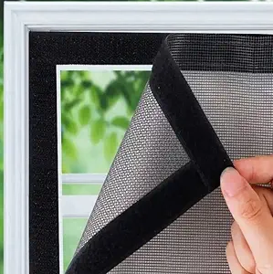 HomeConcept Pre Stitched Fiberglass Mosquito Mesh Insect Net for Window with Self-Adhesive Hook Tape (60cm x 60cm / 24x24 Inches, Grey)