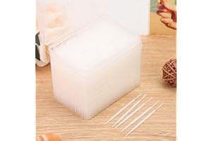 ZJCHAO Caja de 1100 Piezas de Doble Cabeza Cleaneos de Muelas de los Dientes Potido Oral de Cuidado Oral Pick Amarillo para la Mayoría de las Personas (WHITE)