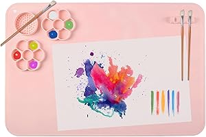 SOQKEEN Silicone Craft Mat, 24"×16" Reusable Craft Sheet for Painting, Watercolour, Clay & DIY Projects